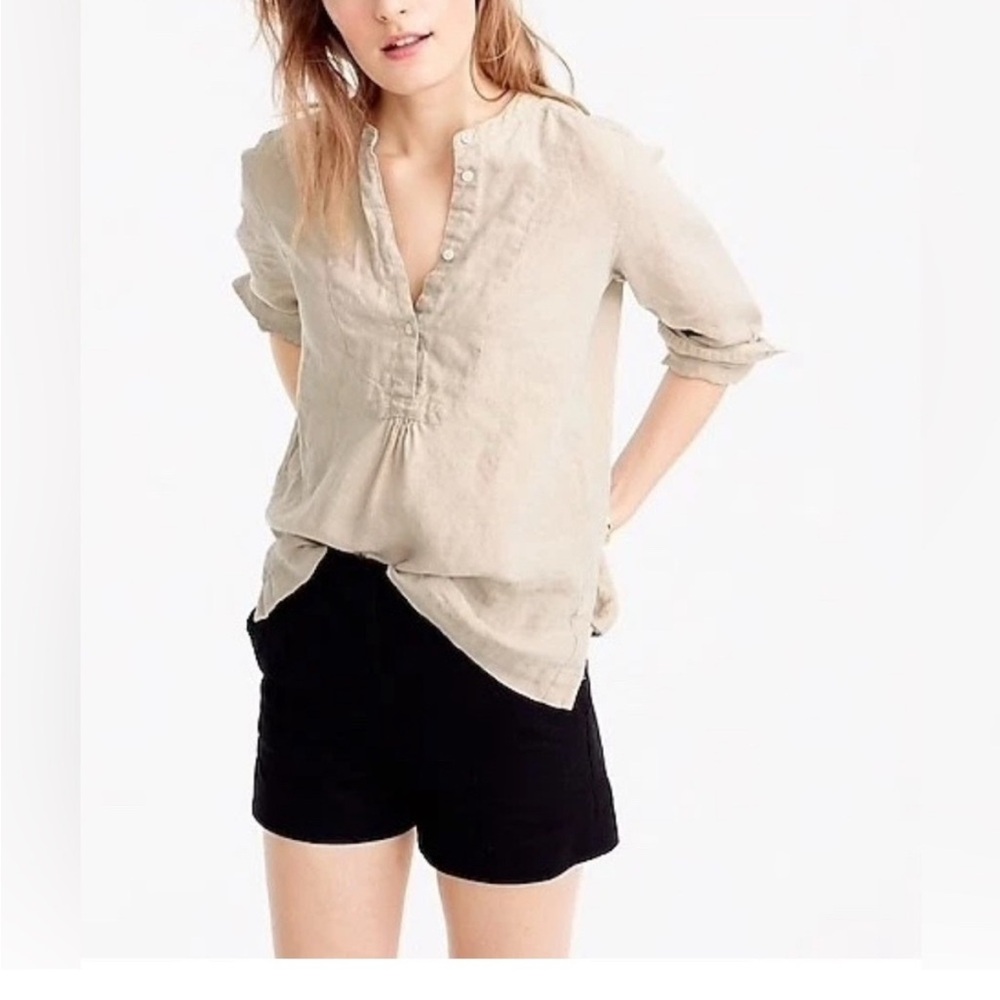 J.Crew Baird McNutt Irish Linen Top Pullover size 2